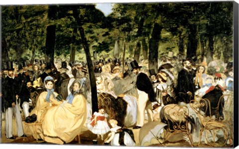 Framed Music in the Tuileries Gardens, 1862 Print