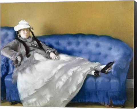 Framed Madame Manet on a Blue Sofa, 1874 Print