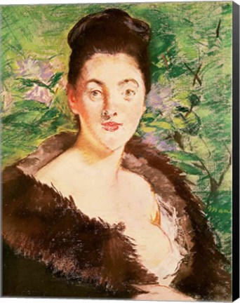 Framed Woman in a fur coat Print