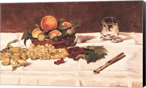 Framed Still Life: Fruit on a Table, 1864 Print