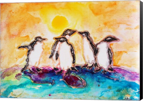 Framed Penguins Under the Sun Print