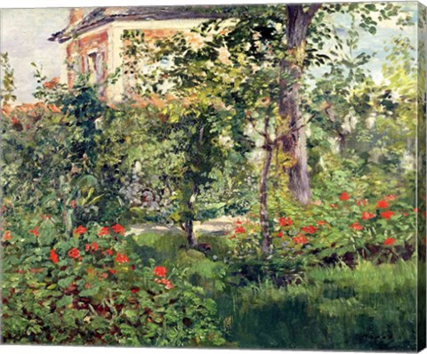 Framed Garden at Bellevue, 1880 Print