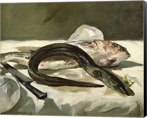 Framed Eel and Red Mullet, 1864 Print