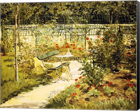 Framed Bench, The Garden at Versailles Print