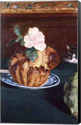 Framed Still Life with Brioche, c.1880 Print