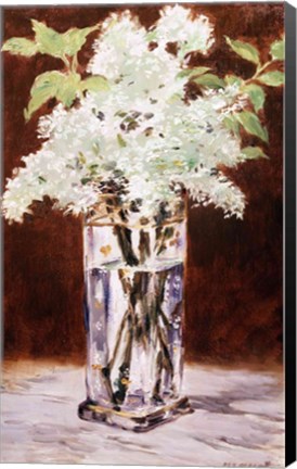 Framed White Lilac in a Crystal Vase, 1882 Print