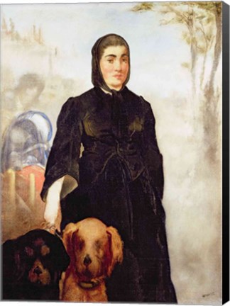 Framed Woman With Dogs, 1858 Print