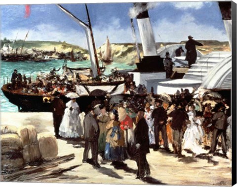 Framed Departure of the Folkestone Ferry from Boulogne, 1869 Print