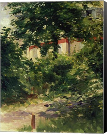 Framed Corner of the Garden in Rueil, 1882 Print