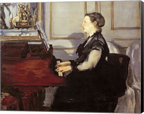 Framed Madame Manet at the Piano, 1868 Print