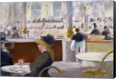 Framed Cafe, Place du Theatre Francais Print