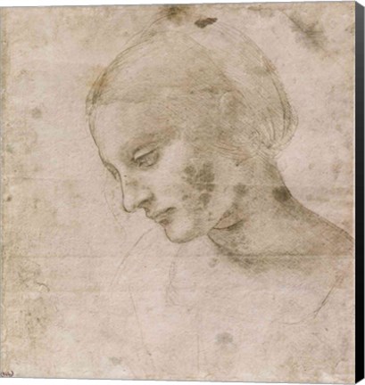 Framed Head of a Young Woman or Head of the Virgin Print