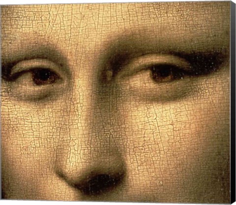 Framed Mona Lisa, Face Detail Print