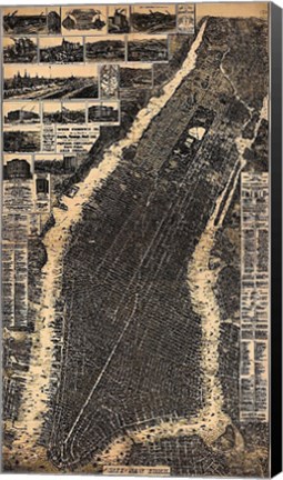 Framed City of New York 1897 Print