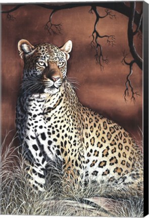 Framed Sitting Leopard Print