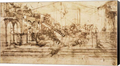 Framed Perspective Study for the Background of The Adoration of the Magi Print