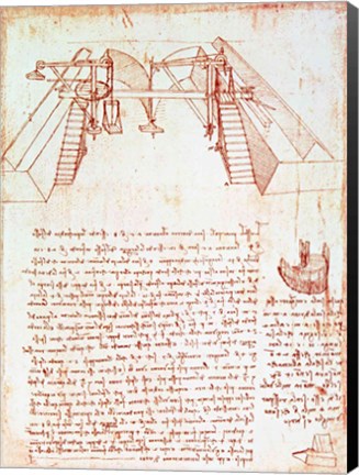 Framed Pulley System for the Construction of a Staircase Print