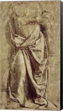 Framed Drapery Study for a Standing Figure Seen from the Front Print