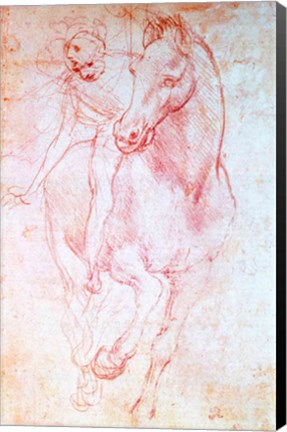 Framed Study of a Horse and Rider, c.1481 Print