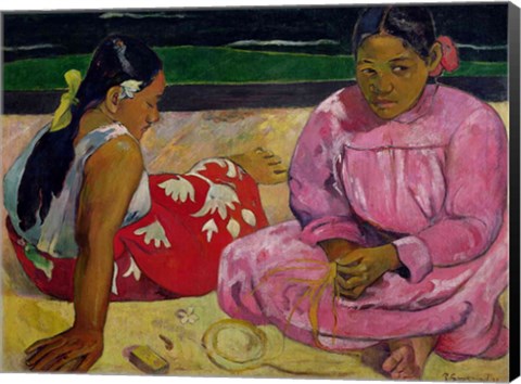 Framed Women of Tahiti, On the Beach, 1891 Print