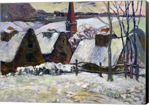Framed Breton village under snow, 1894 Print