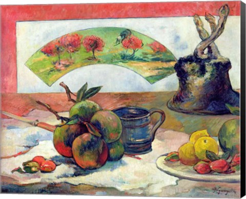 Framed Still Life with a Fan, c.1889 Print