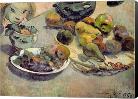 Framed Still Life with Fruit, 1888 Print