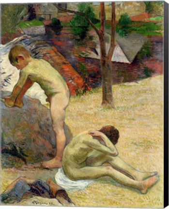 Framed Breton Boys Bathing, 1888 Print