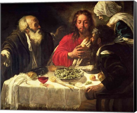 Framed Supper at Emmaus, c.1614-21 Print