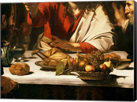 Framed Supper at Emmaus, Detail 1601 Print