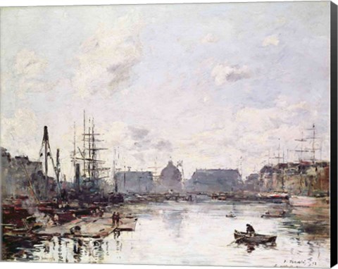 Framed Port of Trade, Le Havre, 1892 Print