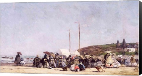 Framed Beach at Trouville, 1864 Print