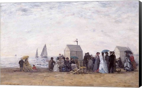 Framed Beach at Trouville, 1867 Print