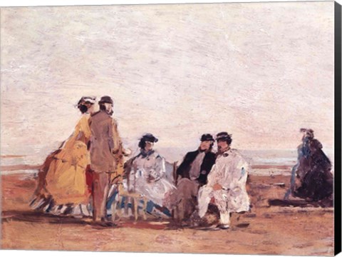 Framed On the Beach at Trouville, c.1865 Print