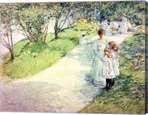 Framed Promenaders in the garden, 1898 Print