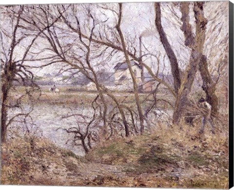 Framed Banks of the Oise, near Pontoise, Cloudy Weather, 1878 Print