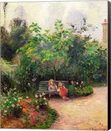 Framed Corner of the Garden at the Hermitage, Pontoise, 1877 Print