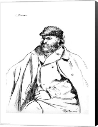 Framed Portrait of Cezanne, 1874 Print