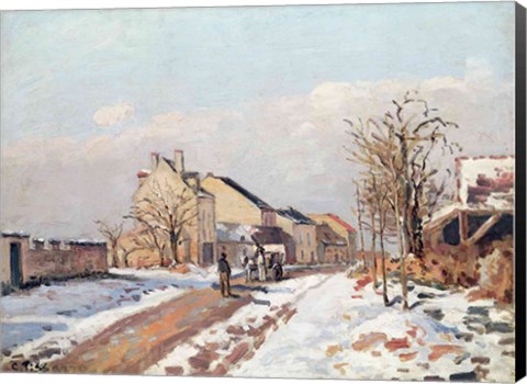 Framed Road from Gisors to Pontoise, Snow Effect, 1872 Print