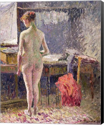 Framed Female Nude seen from the Back, 1895 Print