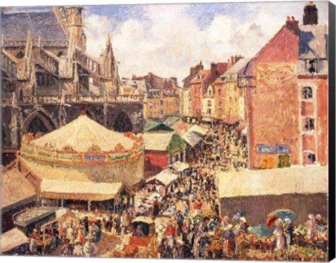 Framed Fair in Dieppe, Sunny Morning, 1901 Print