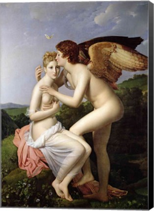 Framed Psyche Receiving the First Kiss of Cupid, 1798 Print