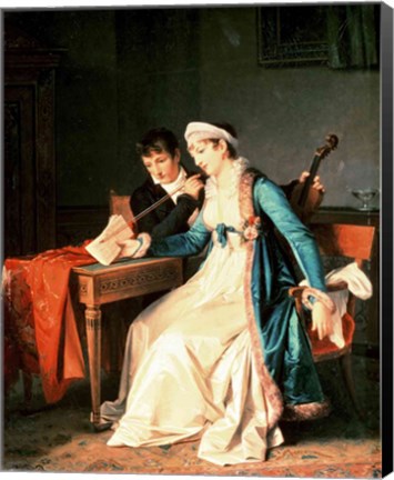 Framed Music Lesson, 1790 Print