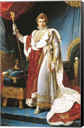 Framed Napoleon I in his coronation robe, c.1804 Print