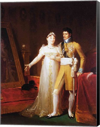 Framed Portrait of Jerome Bonaparte - with a woman Print