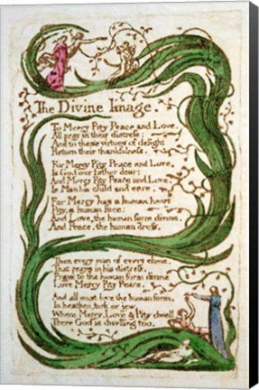 Framed Divine Image, from Songs of Innocence, 1789 Print