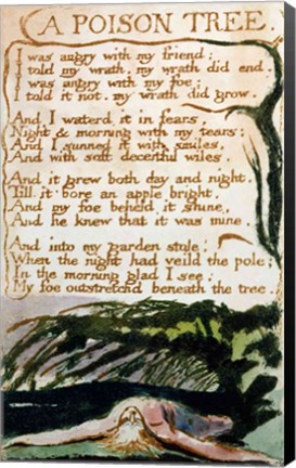 Framed Poison Tree, from Songs of Experience Print