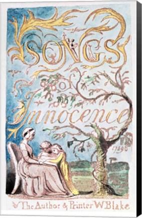 Framed Songs of Innocence; Title Page, 1789 Print