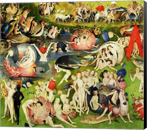 Framed Garden of Earthly Delights: Allegory of Luxury, center panel detail Print