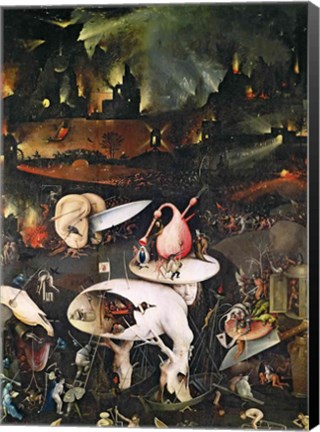 Framed Garden of Earthly Delights, Hell, right wing of triptych, c.1500 Print